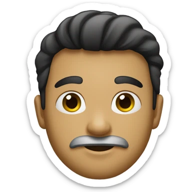 Pai branco, cabelo preto curto com um filho negro de cabelos longos cacheados sticker