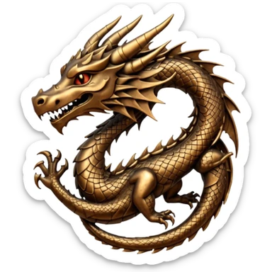 dragon symbol with ancient runes sticker