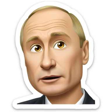 Vladimir Putin putting on makeup sticker