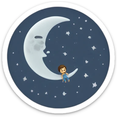 maybe falling from the moon sticker
