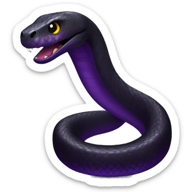 black snake with very dark violet chrome highlights  sticker