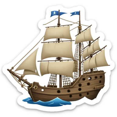 The Flying Dutchman with torn sails sticker