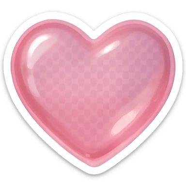 heart with a translucent jelly look, digital illustration, no background sticker