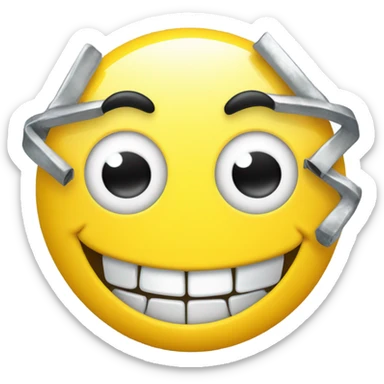 Smiley face with a grill sticker