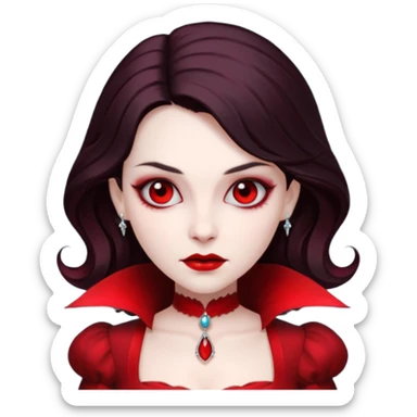 vampire queen with red dress sticker