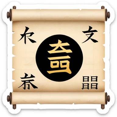 scroll with Chinese characters sticker