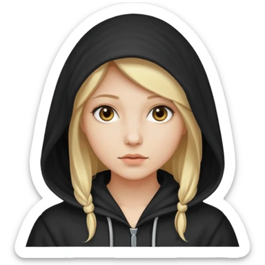 Hooded blonde woman sticker