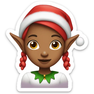 Girl christmas elf sticker