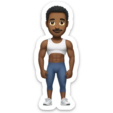 man with very developed glutes and thunder thighs sticker