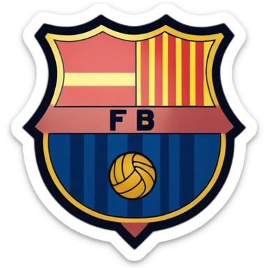 fc barcelona logo with undertext "La Masia" sticker