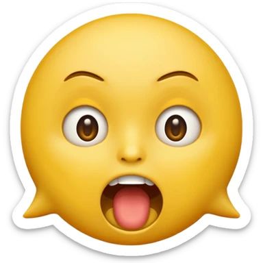 a face with a large opened mouth in emoji of whatsapp style (yellow), not humanized sticker