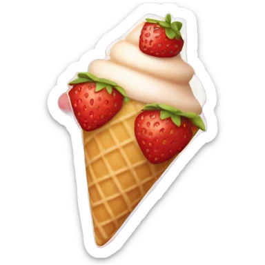 strawberry wafer cone  sticker