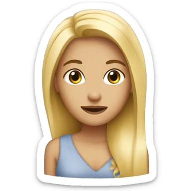 The blonde girl thinks sticker