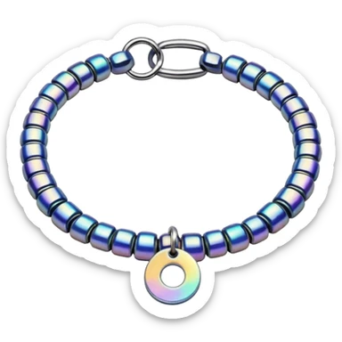 bead collar with a small tag sticker
