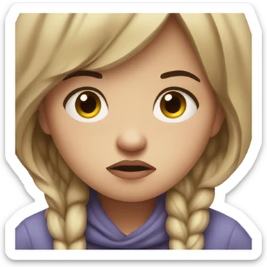 Grumpy and tired girl sticker