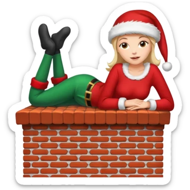 Cristmas Female lie down on a chimney sticker
