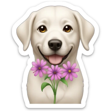 Flower with a dog sticker