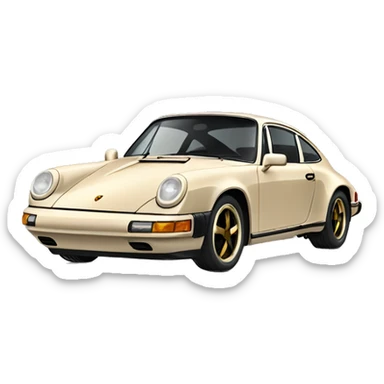 beige porsche  sticker