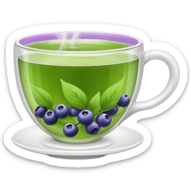 Berry green tea in a steaming cup sticker