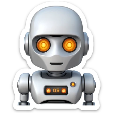 white ai old robot cute pepper sticker