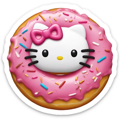 Hello kitty donut sticker