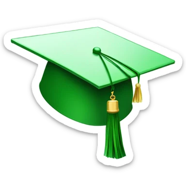 Green graduation cap sticker