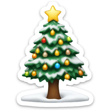  Christmas tree with snow and lights sticker