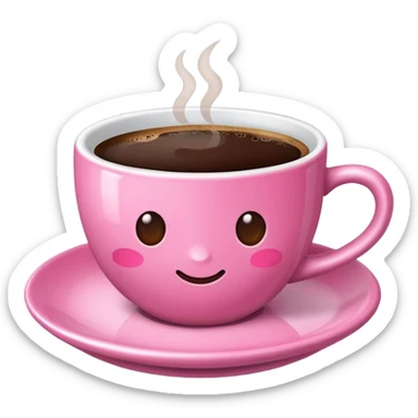 Cup of coffee pink sticker