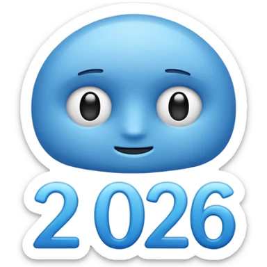 "  2026 " text blue  sticker