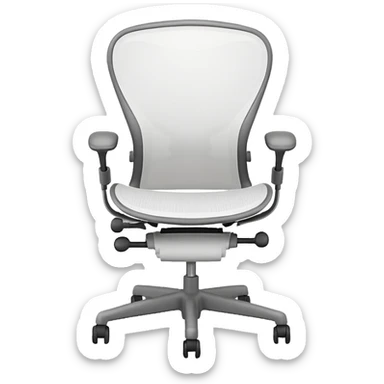 white sayl Herman Miller ergonomic chair back view sticker