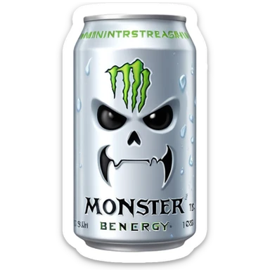Банка белого енергетика "MONSTER" sticker