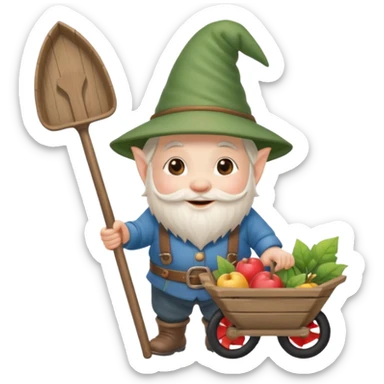 gnome with wheelbarrow sticker