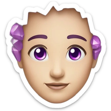 Pink purple iridescent crystals sticker