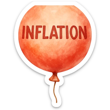 watercolor style representation of inflation sticker