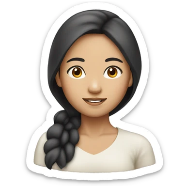 Pretty Asian girl with tan skin sticker