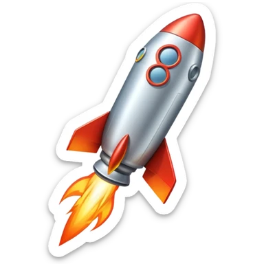 A rocket emoji fused with a megaphone (symbolizing hype and speed). sticker
