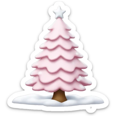 Light pink christmas tree with snow with ornaments sticker