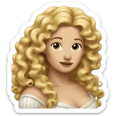 the birth of venus: blonde woman with long curly hair sticker