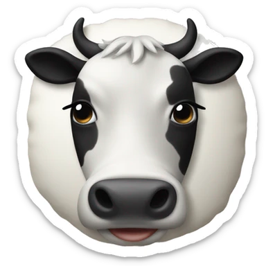 a cushion that looks like a cow sticker