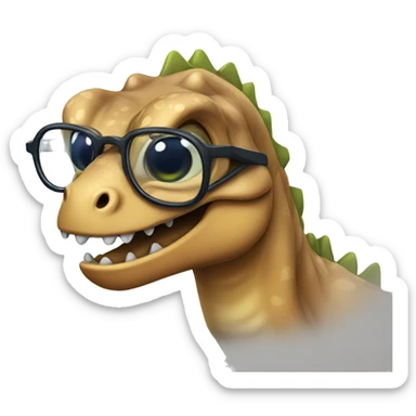 Dinosaure with glasses sticker