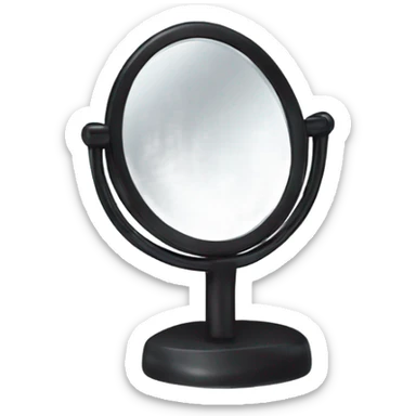black make-up mirror sticker