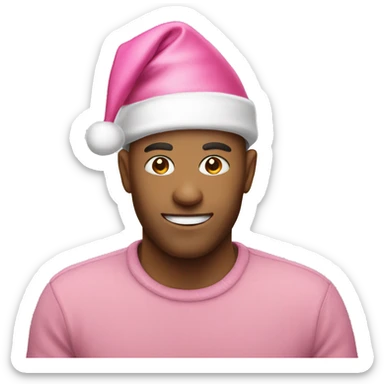 Pink Christmas hat sticker