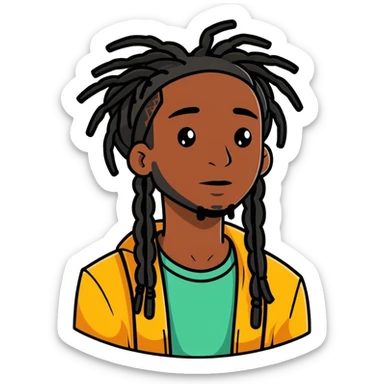 Black man with dreads  sticker