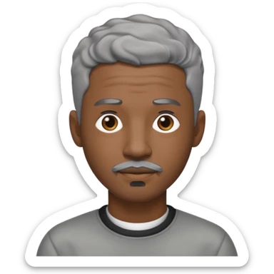 A cool debinaire black man with a very short wavy gray haired crew cut and a very short trimmed goatee. sticker