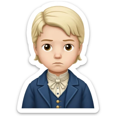 an 1840’s child from the west looking annoyed sticker
