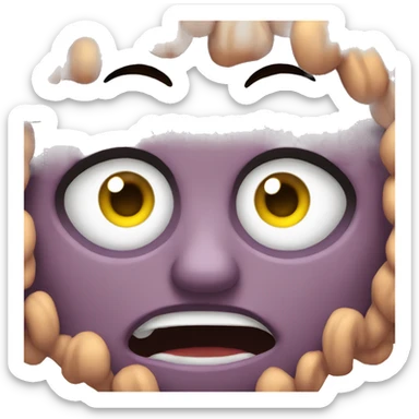 eyes angry with tongle hungry sticker