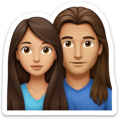 Brunette woman cock long haired man sticker