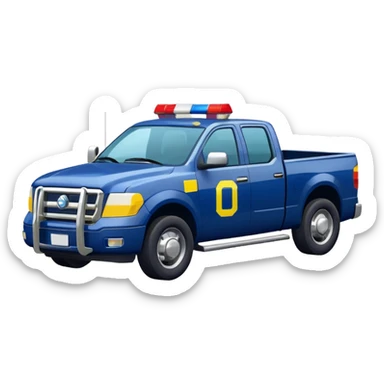 Police Pickup Truck with Body Color Is Navy, White And Lemon Yellow With number Is 02 With sticker