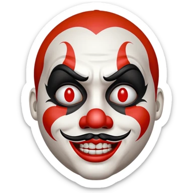 The simple Insane Clown Posse face makeup on a simple round emoji sticker
