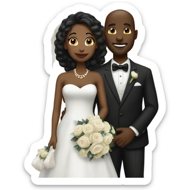 wedding of black couple sticker